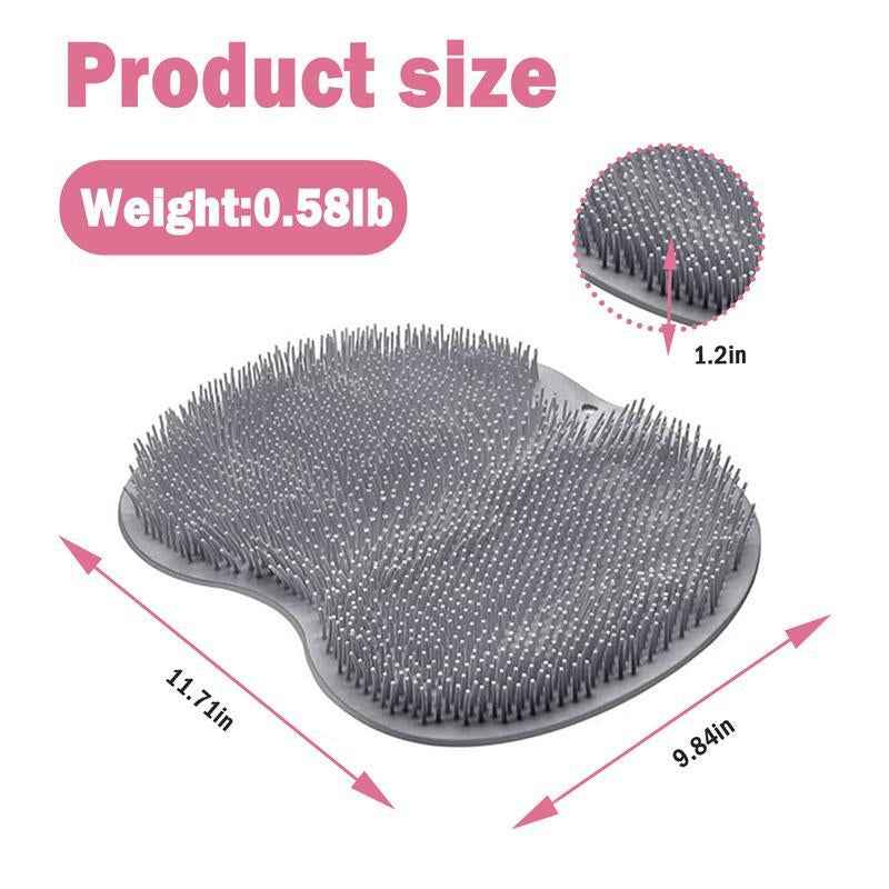 Back to School Shop Natural Sponge Accessories, Practical, Silicone Shower Foot Cleaning Mat with Wall Mounted Suction Cups, Back and Foot Cleaning Mat, Bathroom Bath Products
