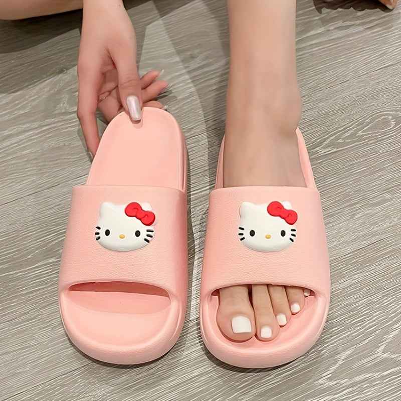 Sanrio Hello Kitty Cartoon Slides, Women's Beach Vacation Slides, Indoor Home Lazy Slides, Soft Soled Non Slip Sandals