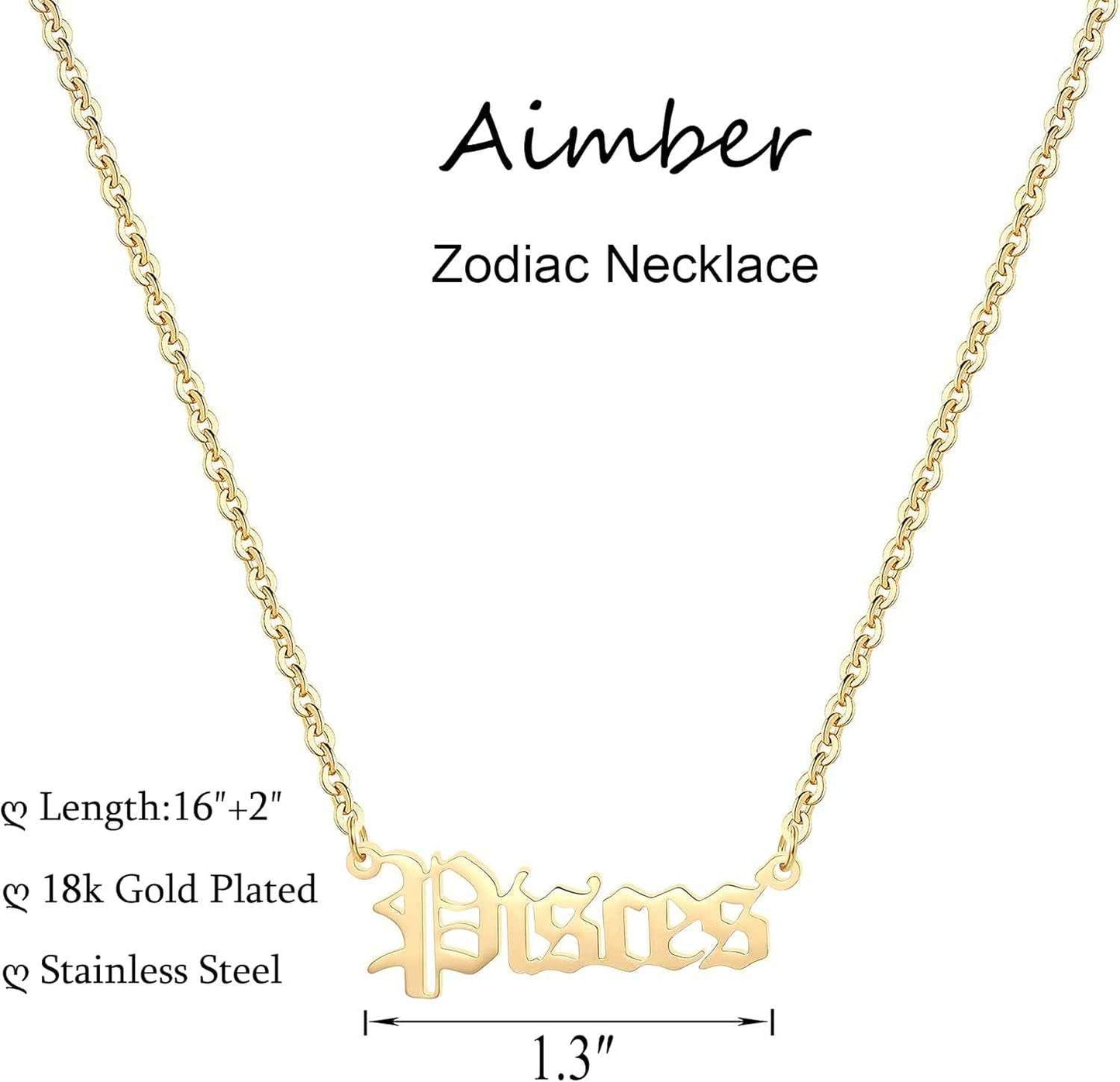 18K Gold Plated Astrology Necklace for Women Jewelry,12 Zodiac Pendant Horoscope Constellations Necklace