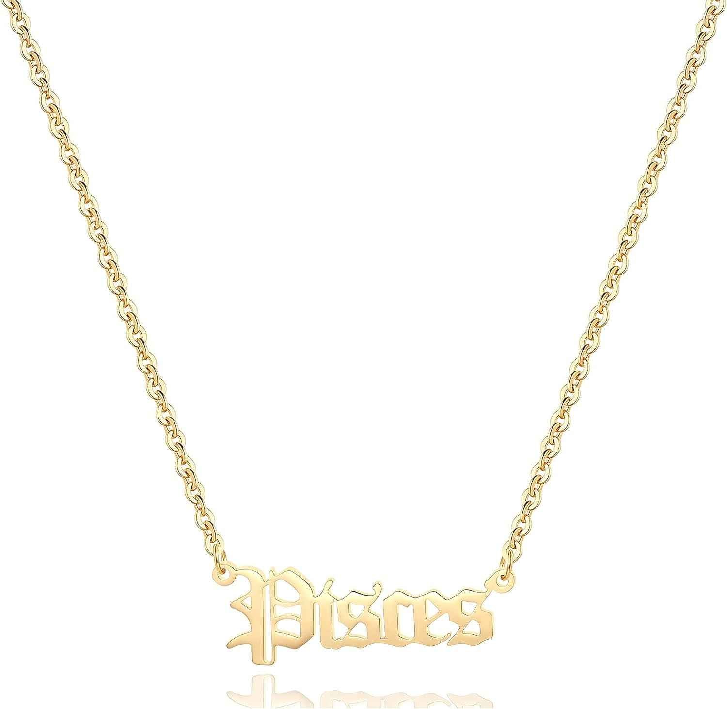 18K Gold Plated Astrology Necklace for Women Jewelry,12 Zodiac Pendant Horoscope Constellations Necklace