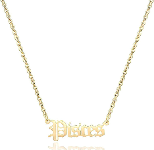 18K Gold Plated Astrology Necklace for Women Jewelry,12 Zodiac Pendant Horoscope Constellations Necklace