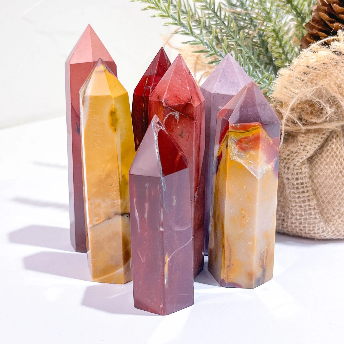 Wholesale Natural Crystal Tower Points – Mookaite Jasper Gemstone Polished Stone Towers (Bulk)