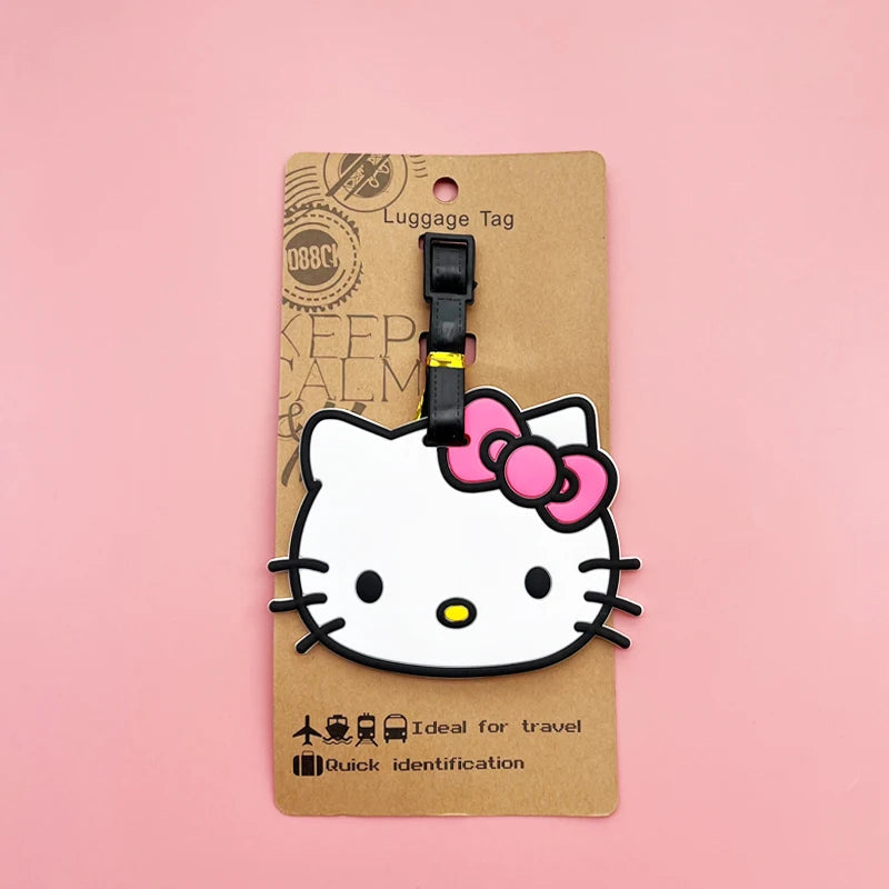 Hello Kitty Luggage Label Cute My Melody Luggage Tag Cartoon Suitcase ID Address Holder Baggage Boarding Portable DM Beauty