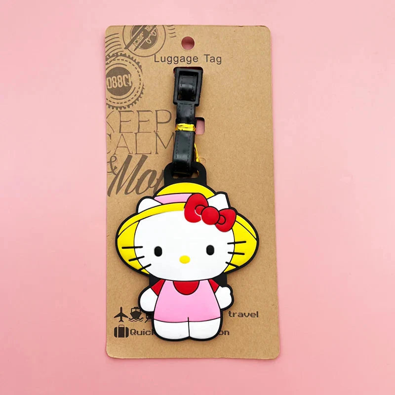 Hello Kitty Luggage Label Cute My Melody Luggage Tag Cartoon Suitcase ID Address Holder Baggage Boarding Portable DM Beauty