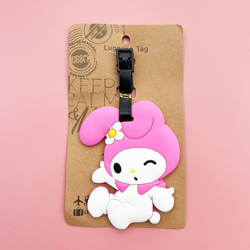 Hello Kitty Luggage Label Cute My Melody Luggage Tag Cartoon Suitcase ID Address Holder Baggage Boarding Portable DM Beauty