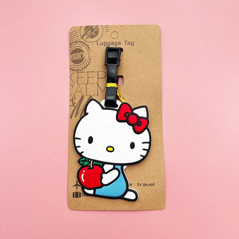 Hello Kitty Luggage Label Cute My Melody Luggage Tag Cartoon Suitcase ID Address Holder Baggage Boarding Portable DM Beauty