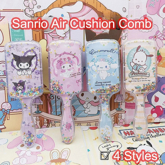 1pcs Air Cushion Comb Lovely Cartoon Decorative Comb Kuromi Melody Cinnamoroll Pochacco Birthday Gift Suitable for All Hair Type DM Beauty