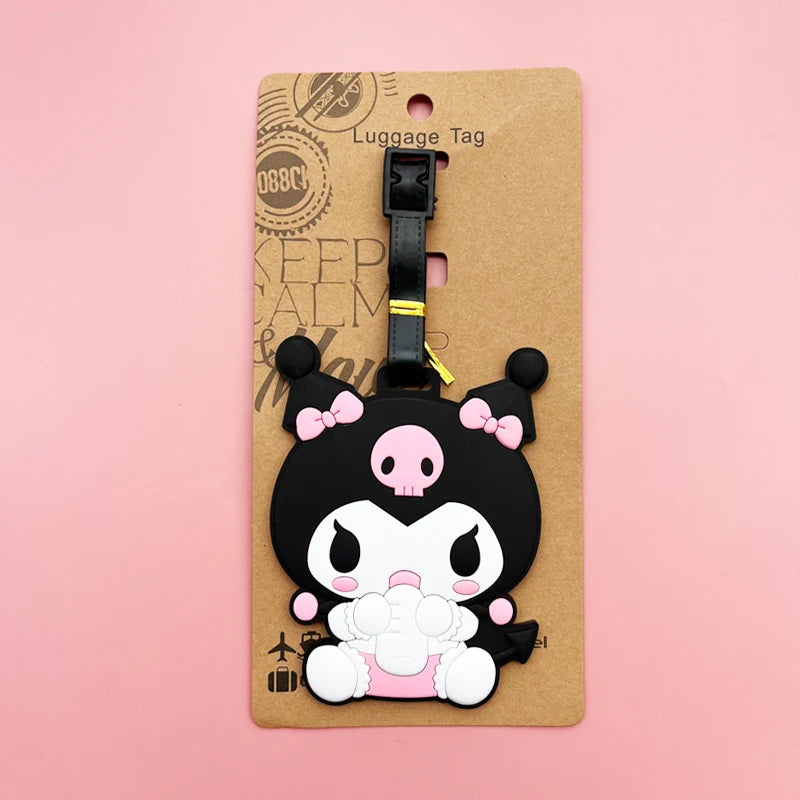 Hello Kitty Luggage Label Cute My Melody Luggage Tag Cartoon Suitcase ID Address Holder Baggage Boarding Portable DM Beauty
