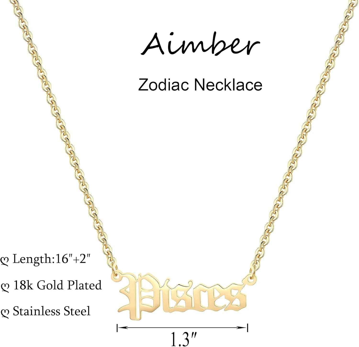 18K Gold Plated Astrology Necklace for Women Jewelry,12 Zodiac Pendant Horoscope Constellations Necklace