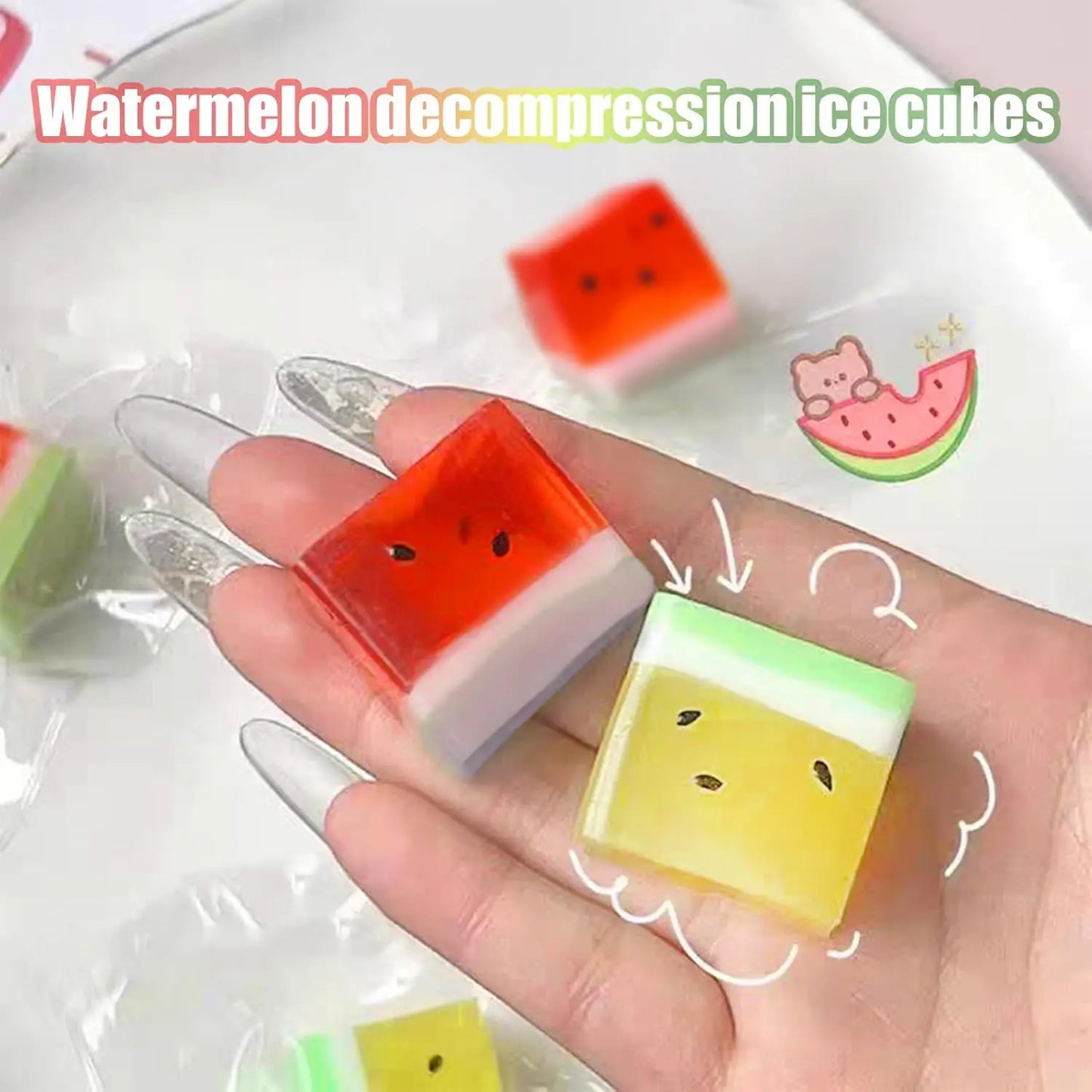 12 Pcs Stress Balls Squeeze Fidgets Toys, Ice Cube Squeeze Toys Sensory Relief Toy