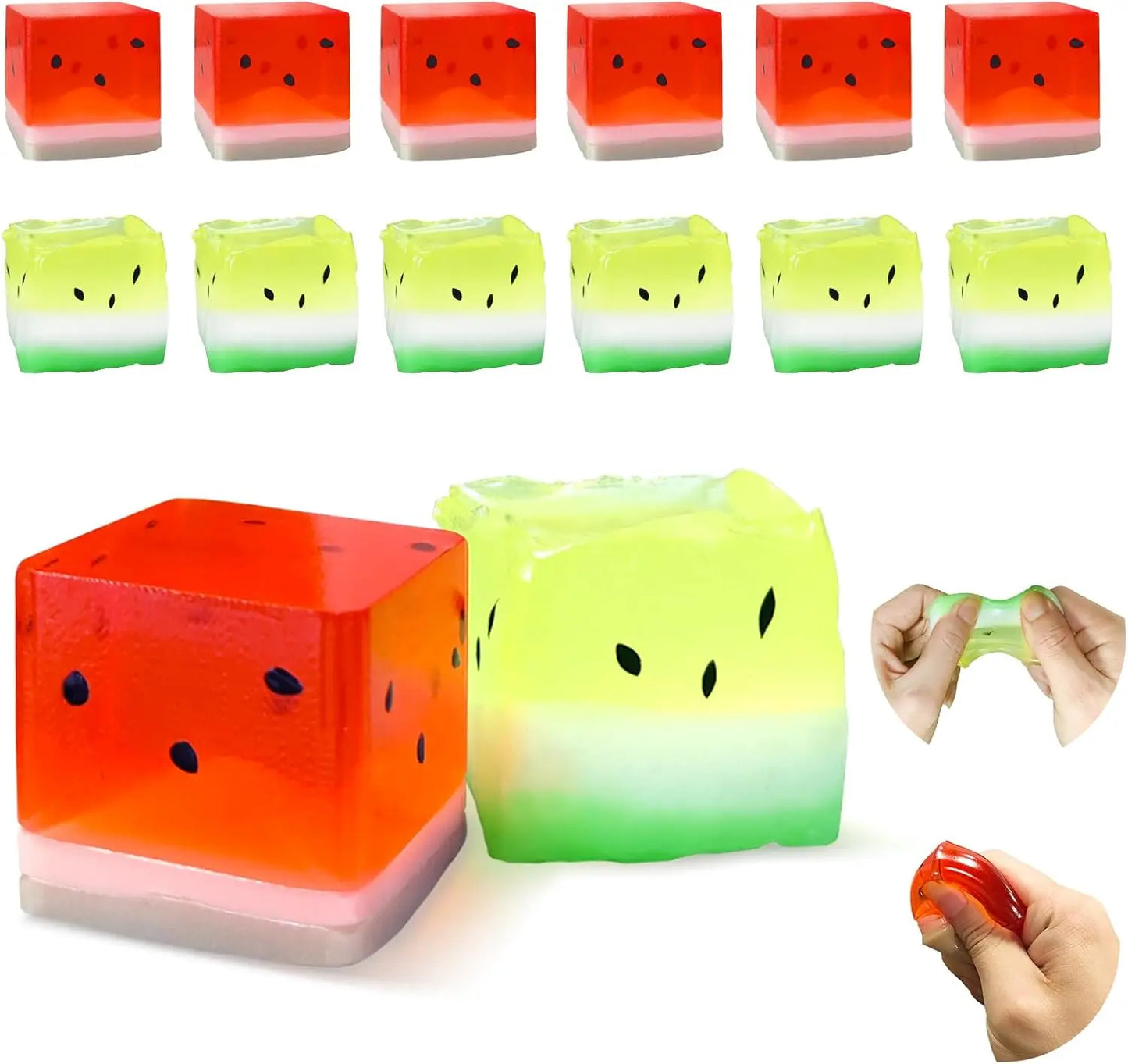 12 Pcs Stress Balls Squeeze Fidgets Toys, Ice Cube Squeeze Toys Sensory Relief Toy