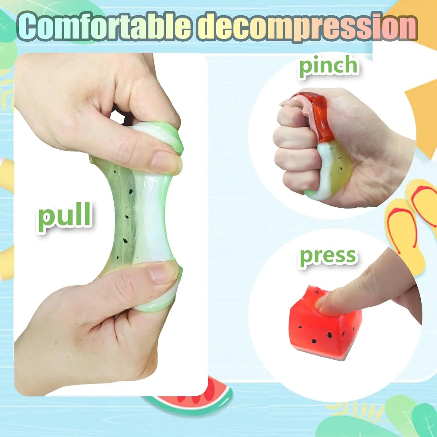 12 Pcs Stress Balls Squeeze Fidgets Toys, Ice Cube Squeeze Toys Sensory Relief Toy