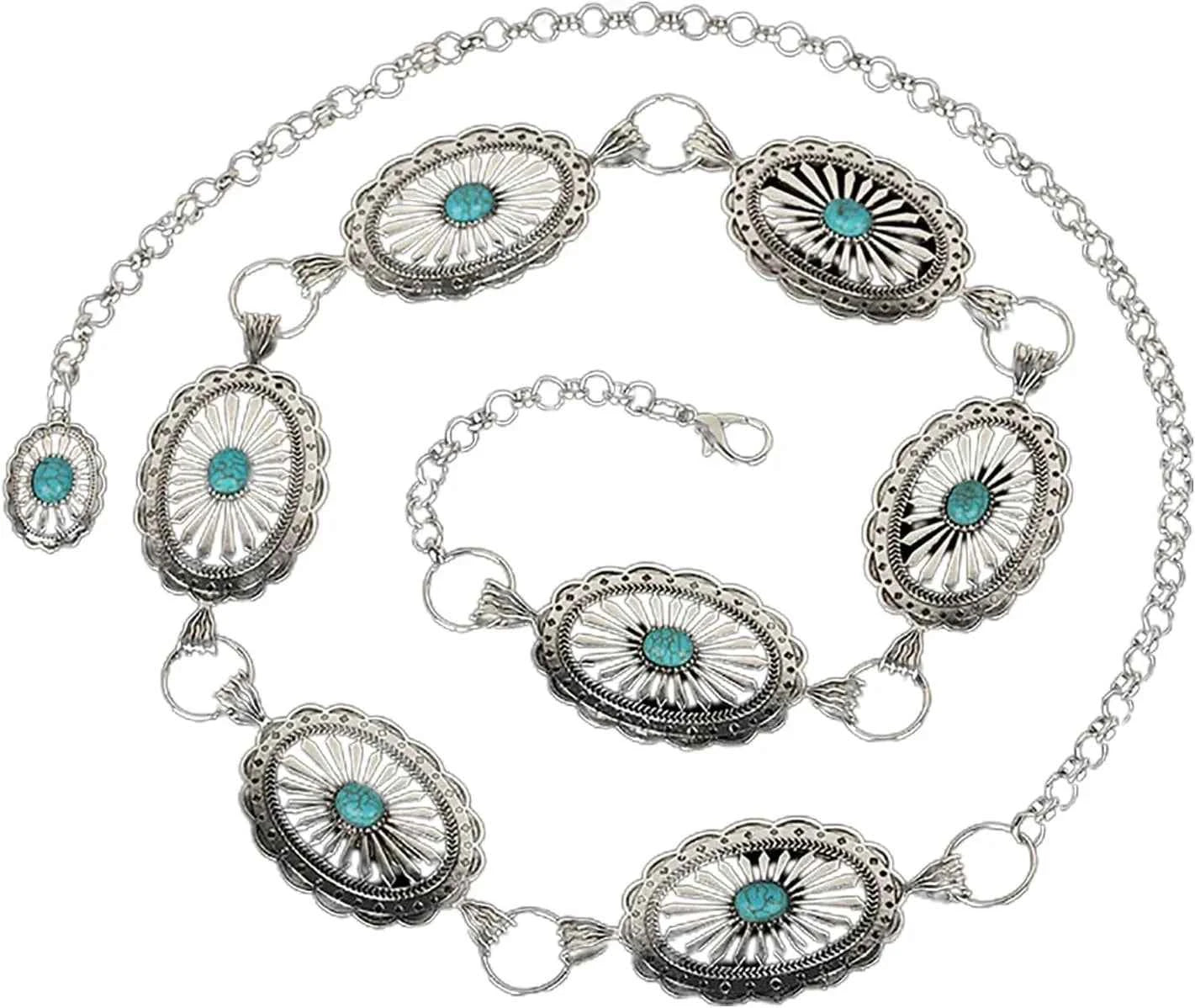 🌙 Boho Silver Metal Waist Chain 🌿 | Vintage Oval Cutout Belly Chain Body Jewelry for Dresses & Festivals ✨