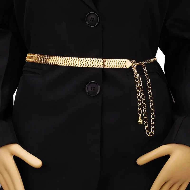 ✨ Gold Tassel Chain Belt ✨ | Adjustable High Waist Accessory for Dresses, Coats & Skirts 💃👑