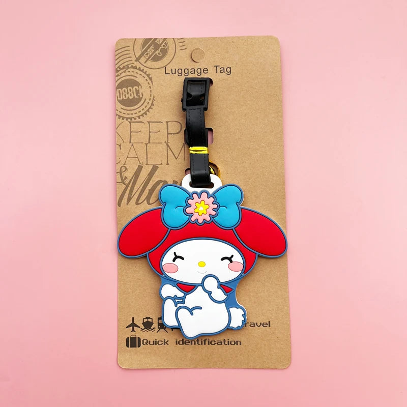 Hello Kitty Luggage Label Cute My Melody Luggage Tag Cartoon Suitcase ID Address Holder Baggage Boarding Portable DM Beauty