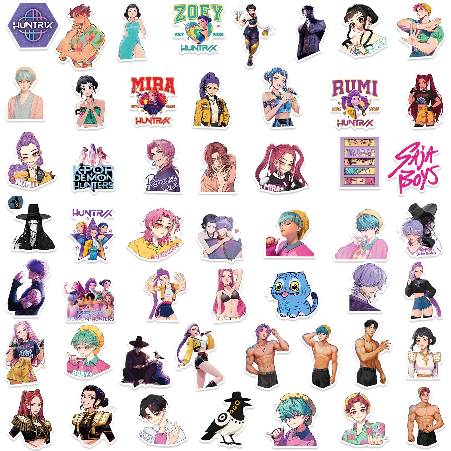 10/30/50PCS Cute KPop Demon Hunters Stickers New Cartoon Graffiti Skateboard Phone Bike Notebook Guitar PVC Waterproof Toys Gift