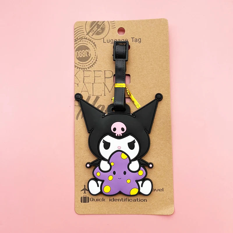 Hello Kitty Luggage Label Cute My Melody Luggage Tag Cartoon Suitcase ID Address Holder Baggage Boarding Portable DM Beauty