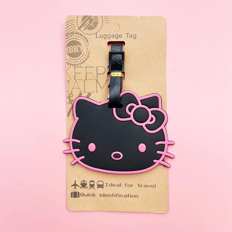 Hello Kitty Luggage Label Cute My Melody Luggage Tag Cartoon Suitcase ID Address Holder Baggage Boarding Portable DM Beauty