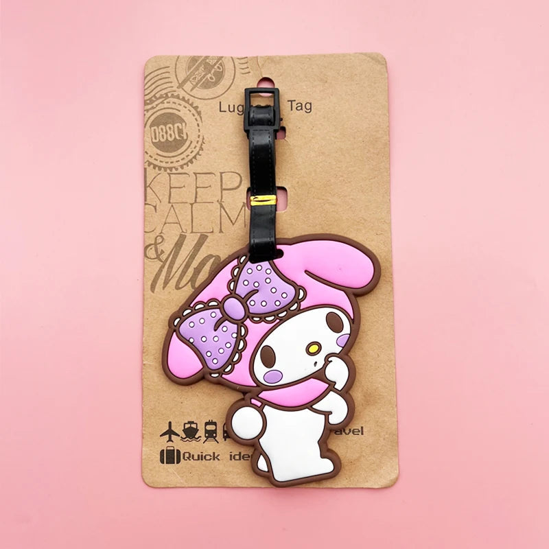 Hello Kitty Luggage Label Cute My Melody Luggage Tag Cartoon Suitcase ID Address Holder Baggage Boarding Portable DM Beauty