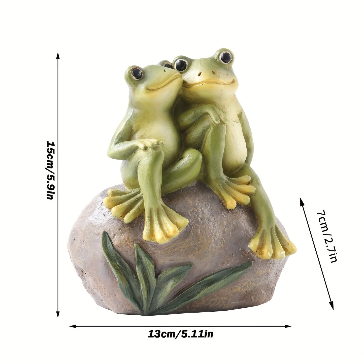 1pc Couple Frog Miniature Statue, For Garden Yard Lawn Porch Balcony Patio Outdoor Decor