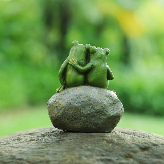 1pc Couple Frog Miniature Statue, For Garden Yard Lawn Porch Balcony Patio Outdoor Decor